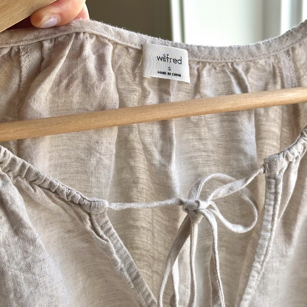 Aritzia Wilfred Dickinson Linen Blouse | Beige | Size: Small - Picture 3 of 6
